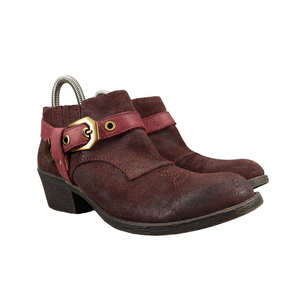 Naya Shoes Womens 6.5 Booties Selma Leather Buckle Harness Western Ankle Boot
